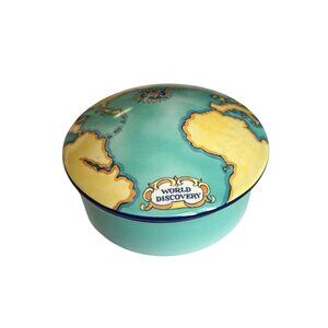 Tiffany & Co Tauck World Discovery Map Porcelain Powder Jewelry Trinket Box 2000